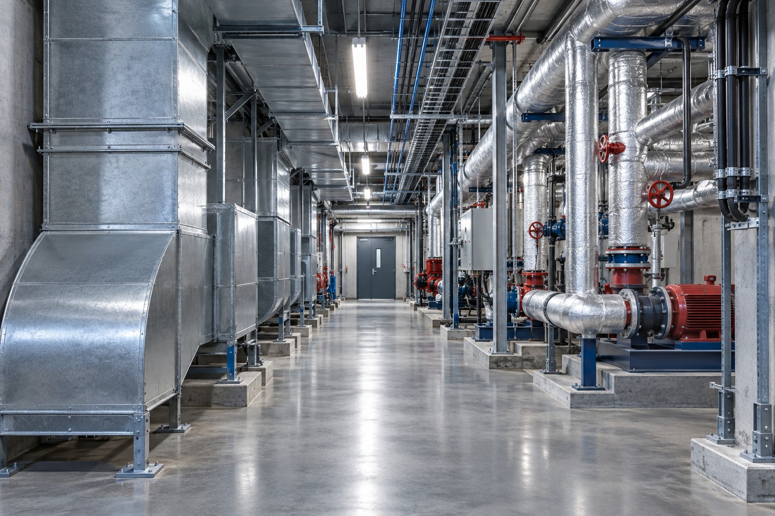 تصویرسازی با هوش مصنوعی: لوله‌کشی، کانال‌کشی، عایق‌کاری و روکش‌کاری / AI illustration: Piping, ductwork, insulation & cladding